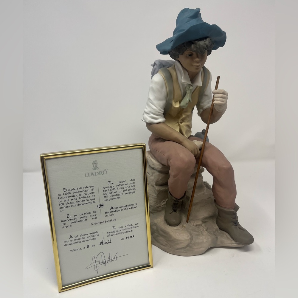 LLADRO "The Journey" Boy Figurine Goyesca 13700 Limited Edition Retired w/ Box